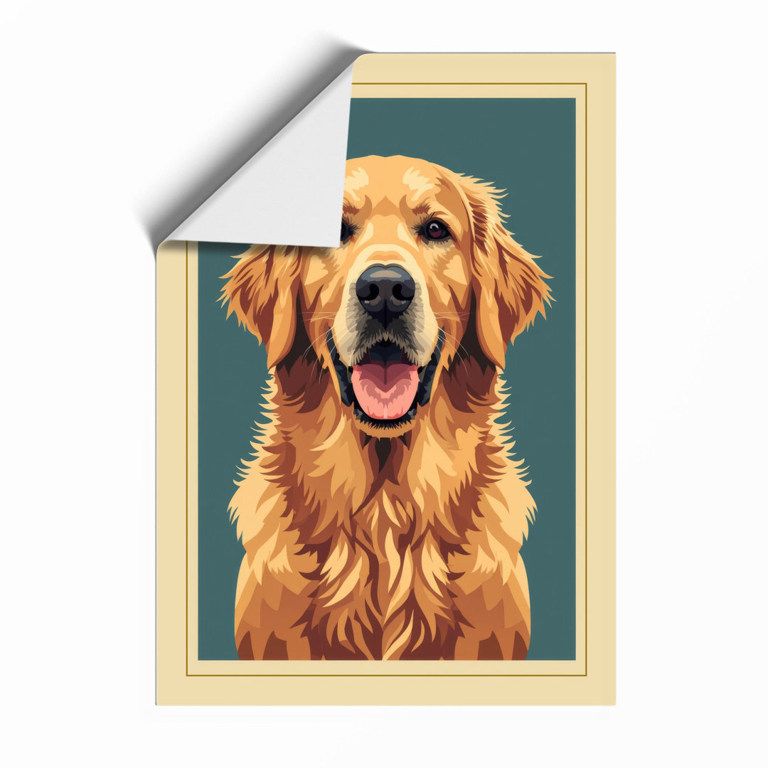 Golden Retriever Portrait Modern - Framed Print