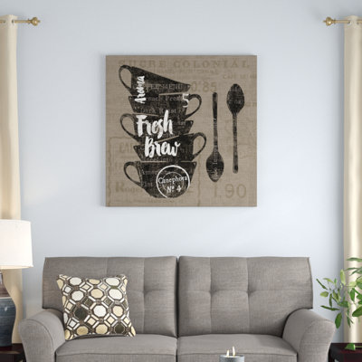 Linen Coffee III 1 Piece Wall Art on Canvas