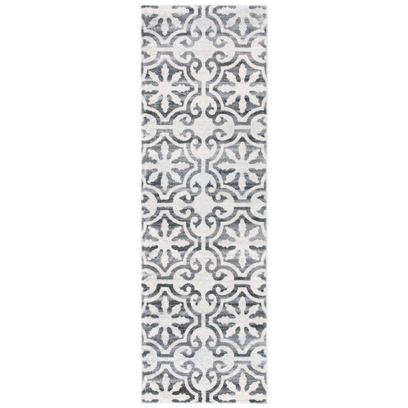Purnell Performance Geometric Rug, Runner 2' X 8'