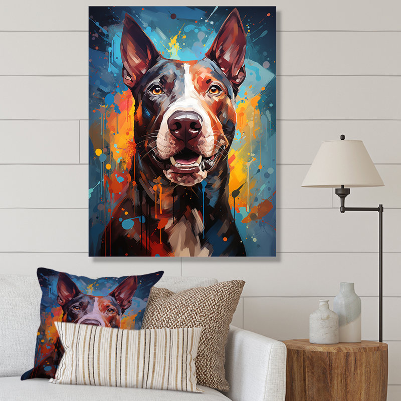 Impression sur toile Bull Terrier Boldness I, H 40 po x l 30 po x P 1,5 po, Toile tendue