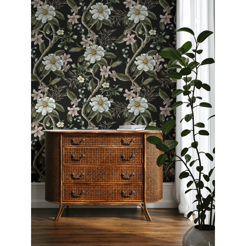 Papier peint floral foncé foncé