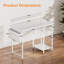 Office Computer Desk with LED Light,Office Table with Monitor Stand for Home/Office Use, Corner Desk with Large Storage Bag and Height Adjustable Storage Shelf, Remote Worker-2029252756-2014149002