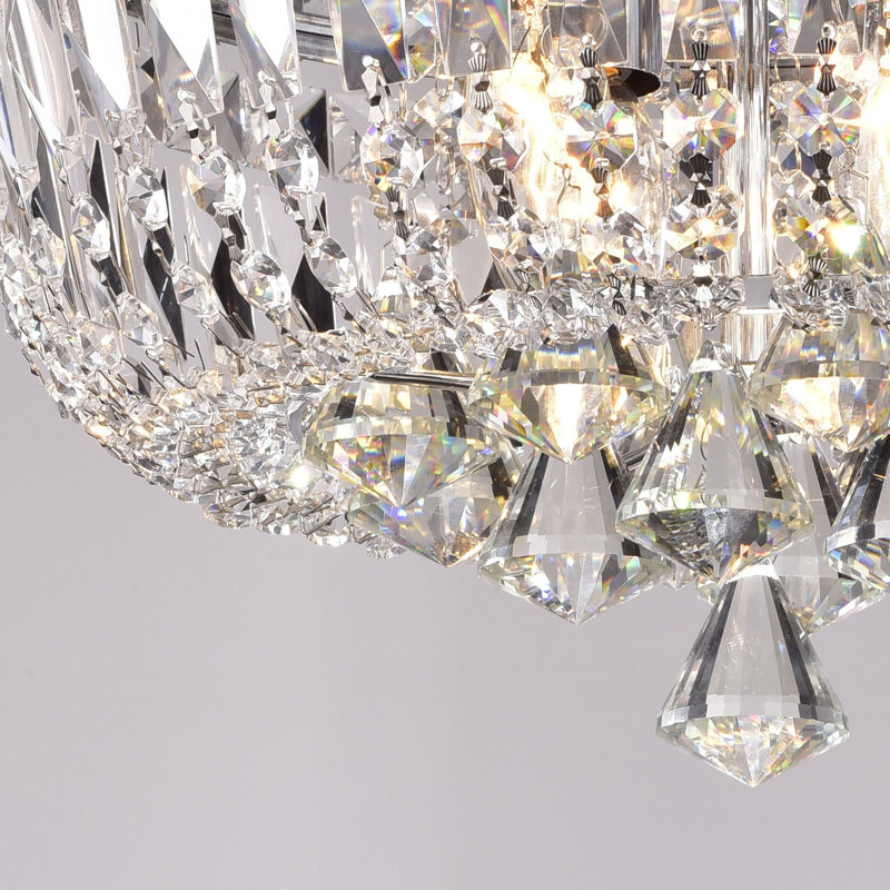 Moronta 4-Light 15-inch Chrome and Crystal Flushmount