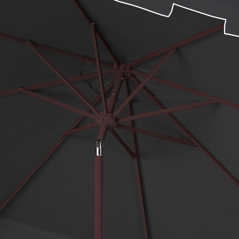 Parasol du marché Coramae, Brun, Noir / blanc, l 130 po x P 130 po