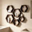 Ensemble de 6 tablettes flottantes hexagonales Farmhouse Honeycomb-1647048975