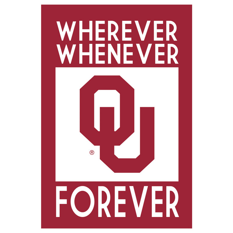 Drapeau de maison en polyester Deeric 0,05 x 4 po, Université d'Oklahom