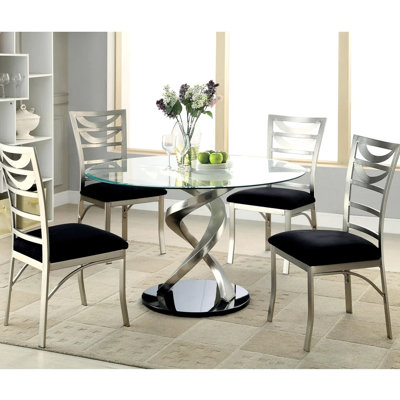 2 chaises d'appoint en microfibre et en métal noires avec siège rembourré pour la salle à manger à domicile 2 pièces en argent chaud et dossier