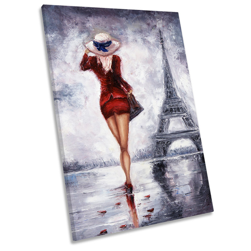 Fashion Shopping Paris - Wrapped Canvas Painting, 91.4cm H x 61cm W x 4cm D