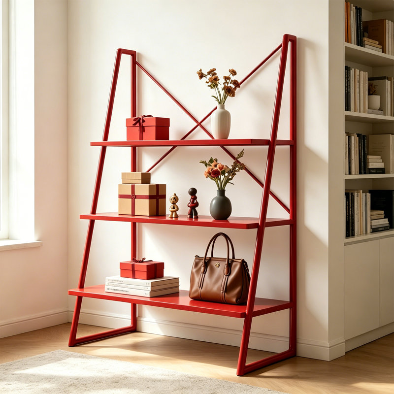 Modern A Frame Display Shelf, (3 Shelves) 51.18"H x 31.5" W x 11.81"D