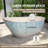 ADECAB 67" x 29" Freestanding Soaking Acrylic Single Slipper Bathtub, Glossy White-134330256