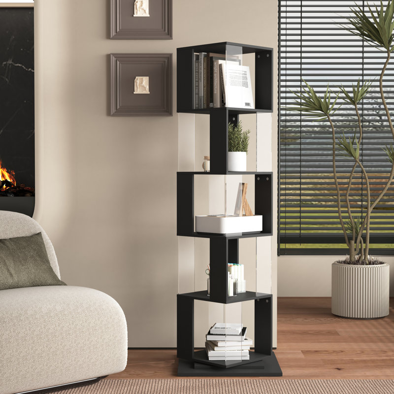 -degree Rotating Bookshelf Particle Board Modern Design For Living Room