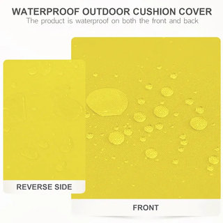 3" Deep Seat Cushion Ticking Stripe - Water-Resistant, Yellow, 16" W x 18.5" D