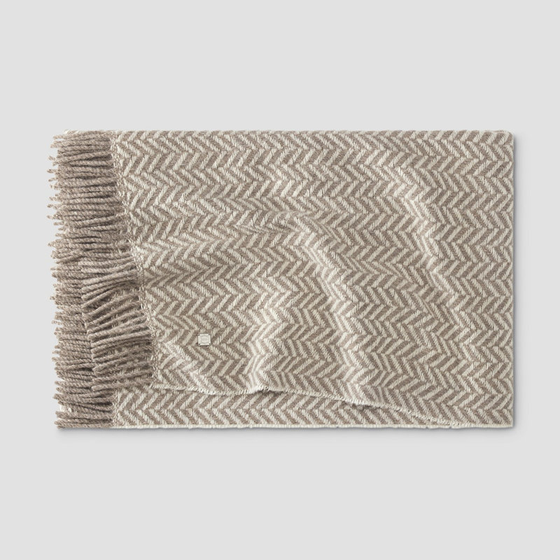 Fortier Throw Blanket, Gray Chevron