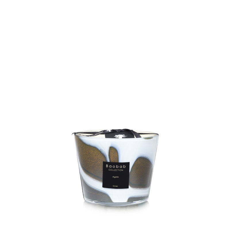 Stones Agate Candle, 3.9" H x 5.07" W x 5.07" D