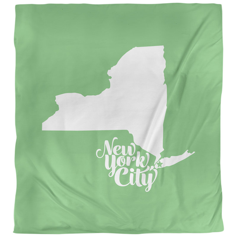 Housse de couette new york city, Vert, Polyester brossé