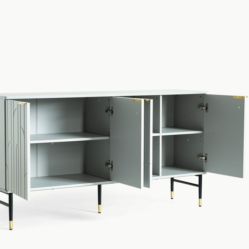 Armoire de rangement avec 4 portes, tablettes réglables