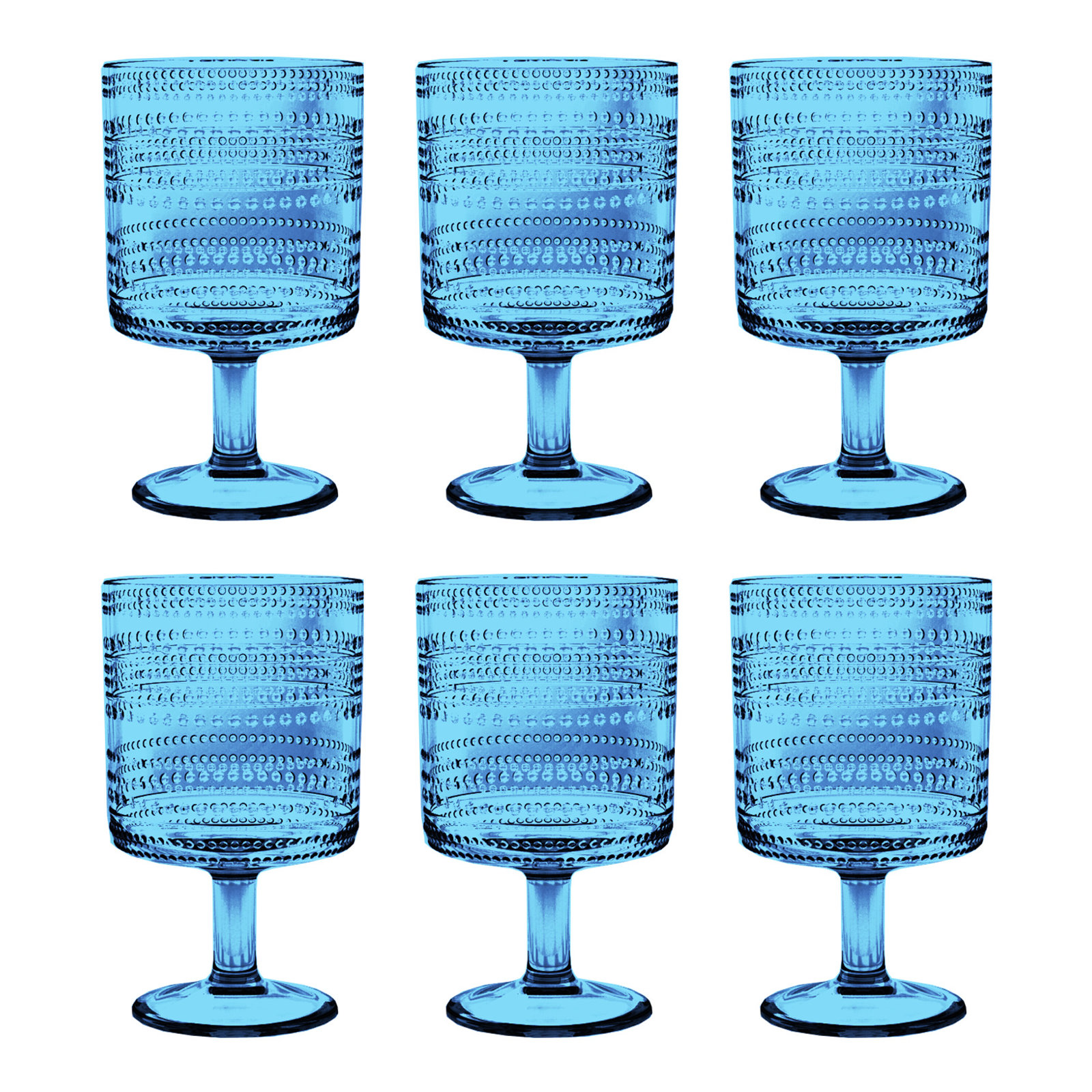 Joss & Main Humberly 6 - Piece 14.8oz. Acrylic Drinking Glass Glassware Set, Blue