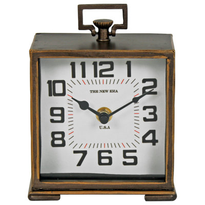Metal Quartz movement / Crystal Tabletop Clock in Bronze