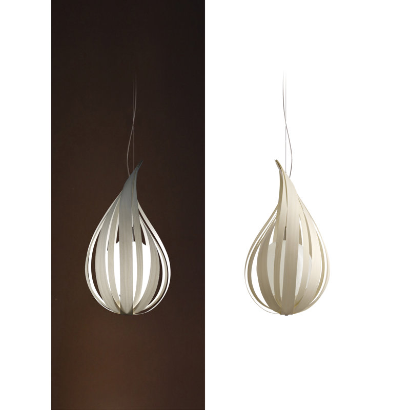 Raindrop 1 - Light Pendant, 11.8" H x 7" W x 7" D, Ivory White, G-9 Base