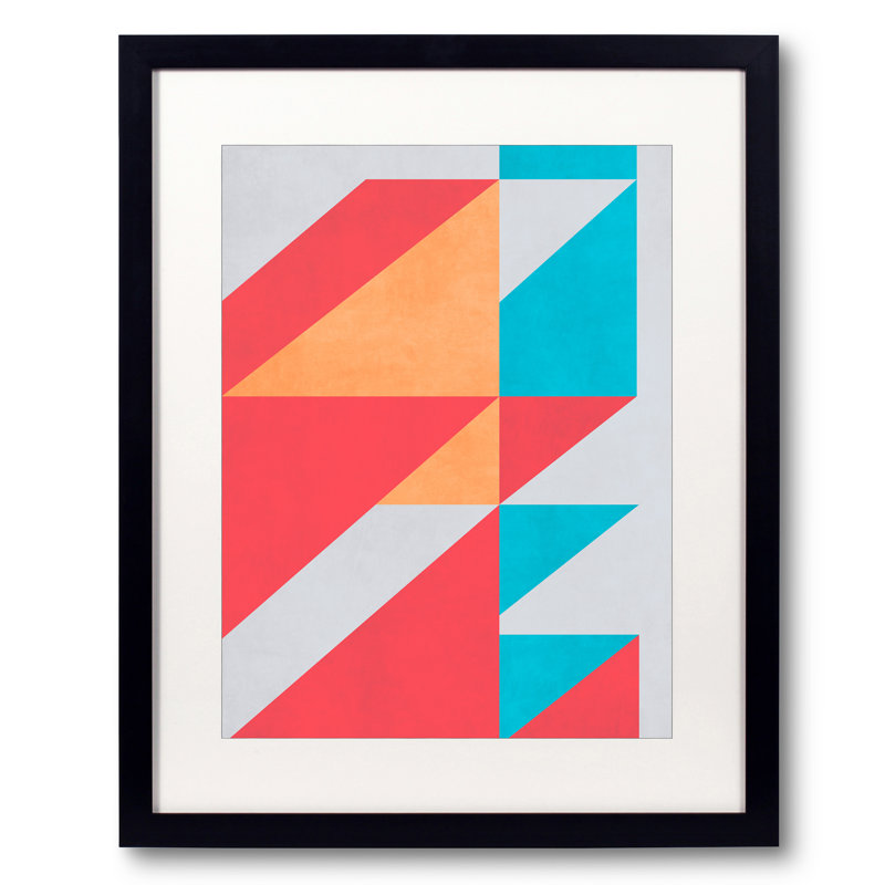 Geometric With Triangles Print by Angel Estevez, Black Framed Paper, 31.25" H x 25.25" W