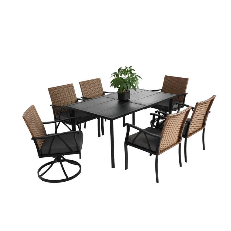 Ensemble repas 7 pièces pour patio