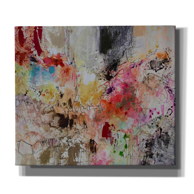 «Flow Red 9» par Jennifer Gardner - peinture sur toile tendue, H 26 po x l 30 po x P 1,5 po
