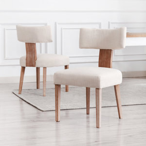 Inelda Mid Century Upholstered Side Chair Farmhouse Dining Chairs with Wood Legs