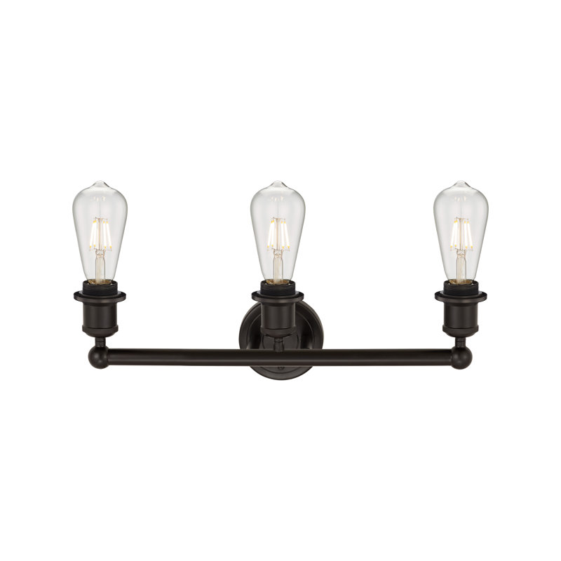 Bolduc 23.5" W Dimmable Metal 3-Light Vanity Light, Matte White, Oil Rubbed Bronze