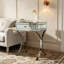 Mirrored Nightstand 1-Drawer Cross-Legs End Table