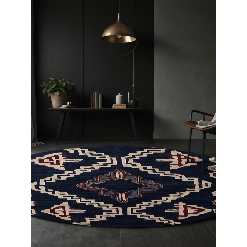 Tapis mauve lavable à la machine, Rond 4 pi
