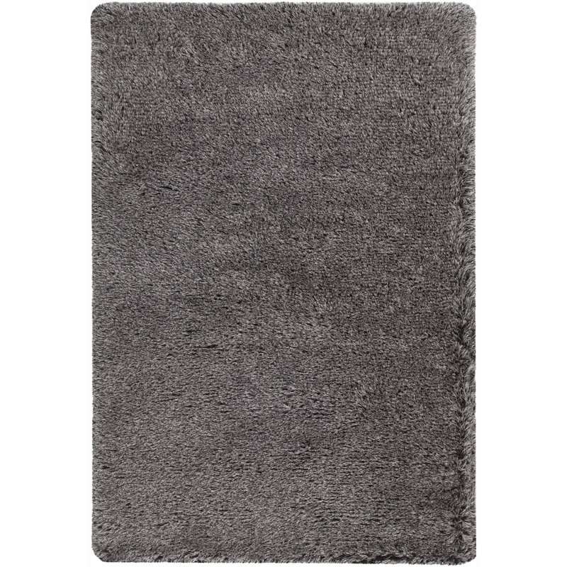 Tapis à poils longs argent/noir Gareth, 5 pi x 7 pi 6 po
