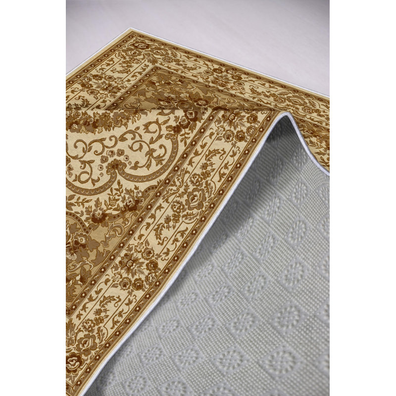 Eco-Friendly Latte Carpet (4 x 6 ft), 100% Polyester, 650 g/m² | Antibacterial, Non-Slip PVC Dot Underside, Pile Height: 0.16 in | Machine Washable, Digital Printed | Perfect for Living Room & Bedroom Decor