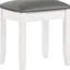 Tabouret de chambre moderne avec siège rembourré blanc brillant pour un look tendance