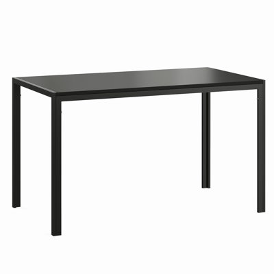 Dining Table for 4-6 Person,47" Rectangular Wooden Dining Table Top and Metal Frame for Home Kitchen Dining Desk