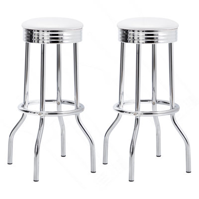 Tabouret de bar pivotant en métal blanc Midge (ensemble de 2)