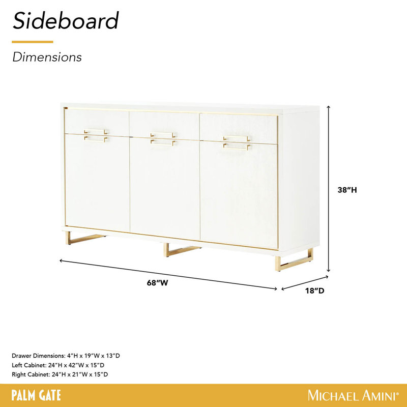 Palm Gate Sideboard - Cloud White