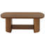 45.27" 2-Tier Oval Mid-Century Rustic Brown Coffee Table With Storage Shelf For Living Room