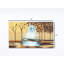 Magnifique toile murale jaune moutarde, 47 po x 27 po, peinte à la main pour un magnifique thème d'automne,