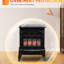 Poêle électrique 18 ", flamme réaliste, réglable 750W / 1500W, portatif, protection contre la surchauffe, générateur de chaleur noir 18", déclaration, modifiables, fournisseur