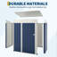Remise de rangement extérieure en métal l 5 pi x P 3 pi avec toit incliné et porte verrouillable-123801720