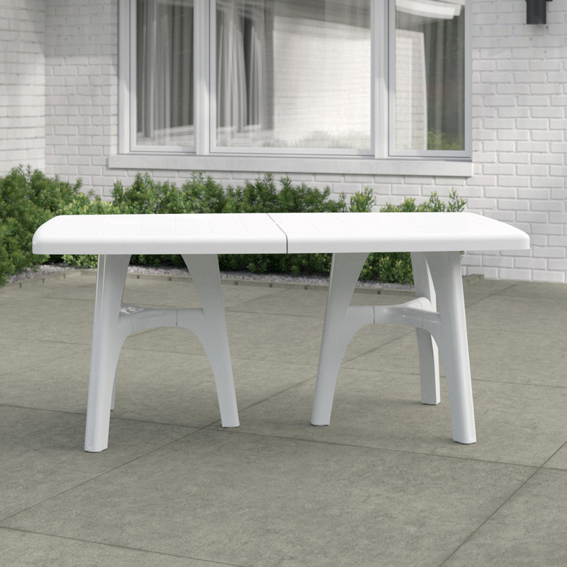 Eliseo Extendable Plastic Dining Table, White