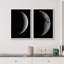 Lune, ensemble de 2 reproductions d'art sur toile encadrées-118759146-118759148