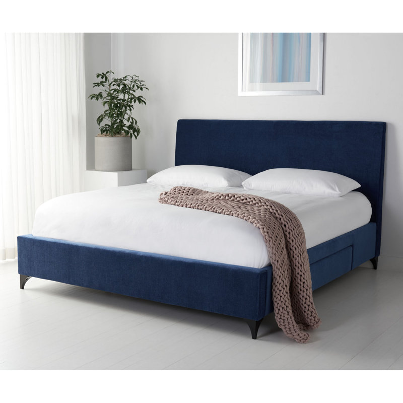 Biller Upholstered Storage Bed, Navy, King