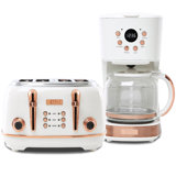 Haden Heritage 4 Slice Wide Slot Toaster with Heritage 12 Cup Home Coffee Maker