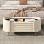 Banc en chenille avec rangement rabattable et pieds en métal-721874240