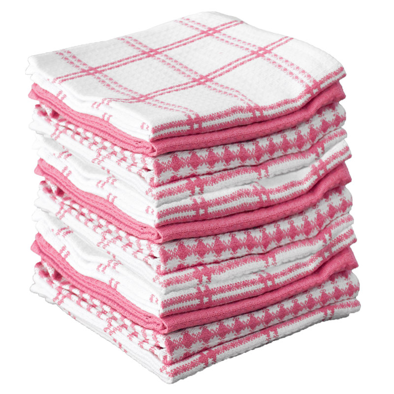 T-fal Flat Waffle Kitchen Dishcloth Set, Pink