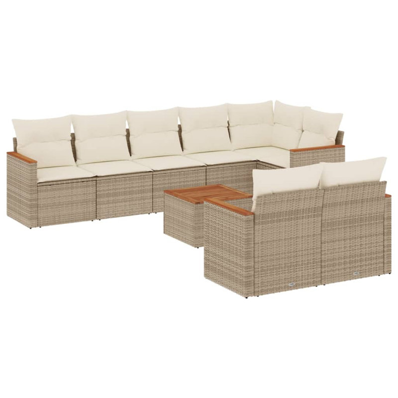Ensemble de canapé de jardin Vidaxl beige, blanc crème