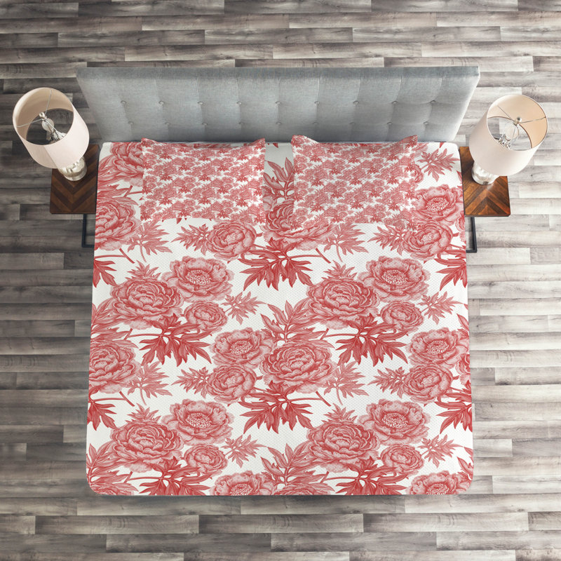 Farmhouse / Country Polyester Floral Coverlet