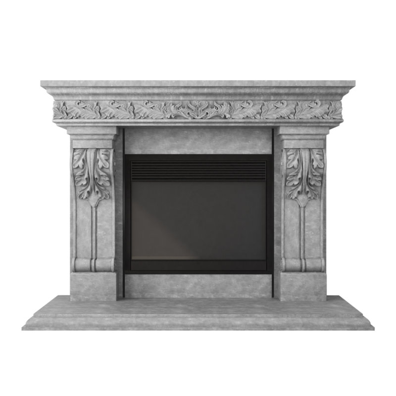 Bonaparte Fireplace Surround, Travertine/Gray