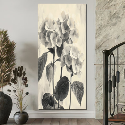 Rétro hortensias en hiver Highlight I - hydrangées grand art mural
